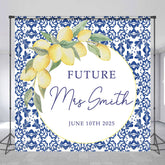 Aperturee - Lemon Custom Name Future Mrs Bridal Shower Backdrop